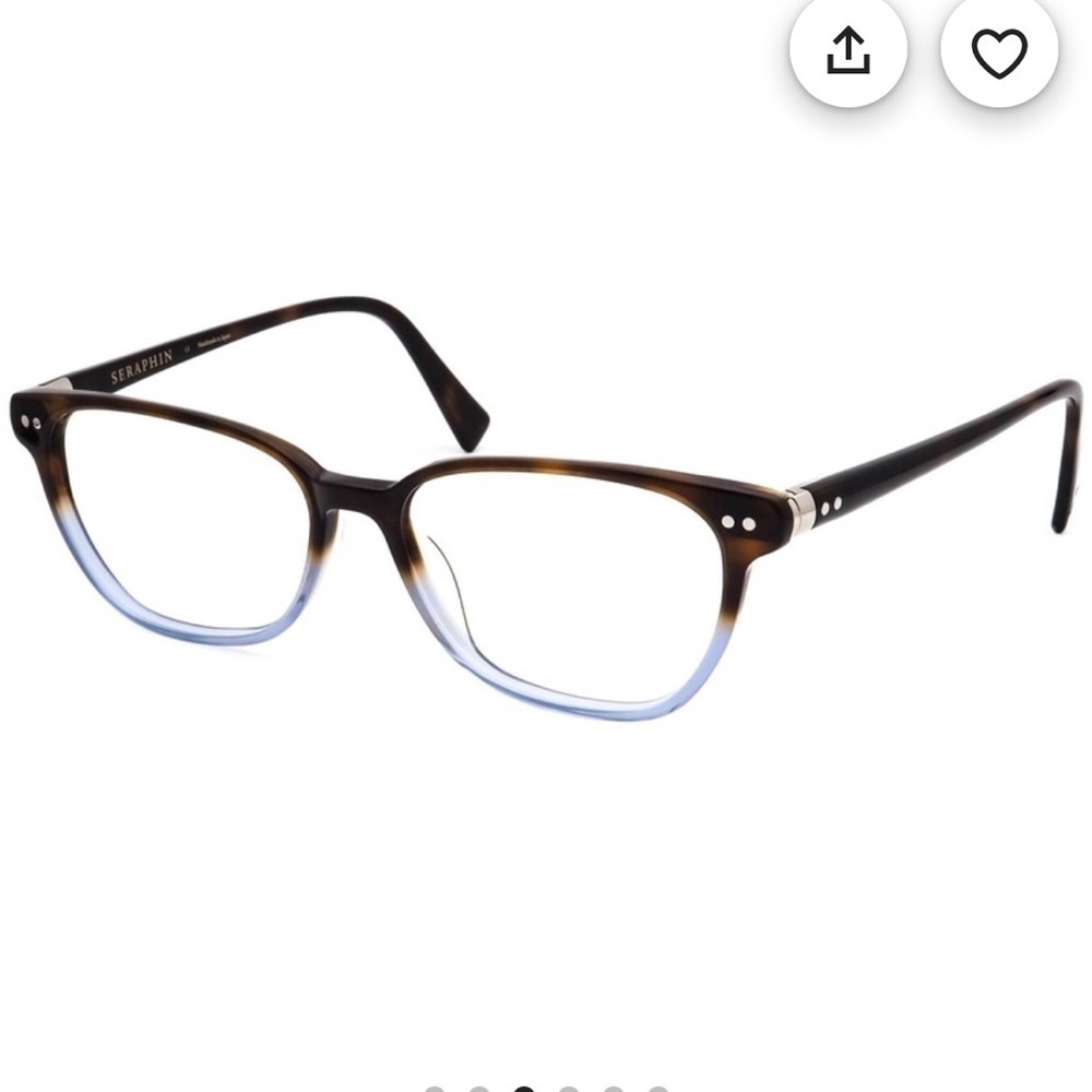 Seraphin Eyeglasses Azalea/8967 Tortoise/Blue Square Japan 53[]16 145 Handmade - Picture 3 of 15